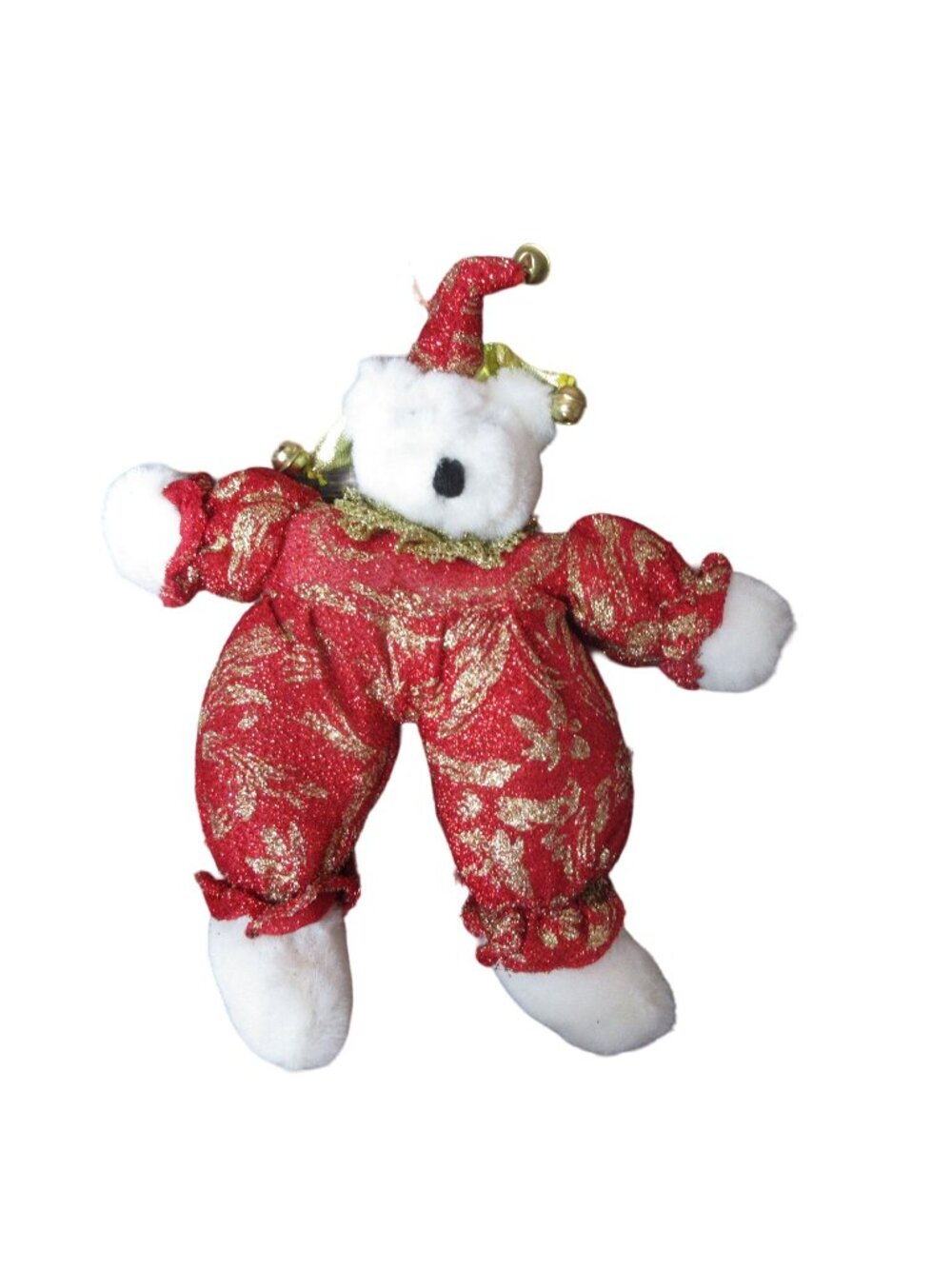 Christmas Jester 8" Plush  Bear - Vintage